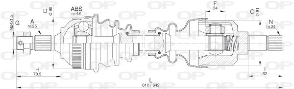 OPEN PARTS Приводной вал DRS6280.00